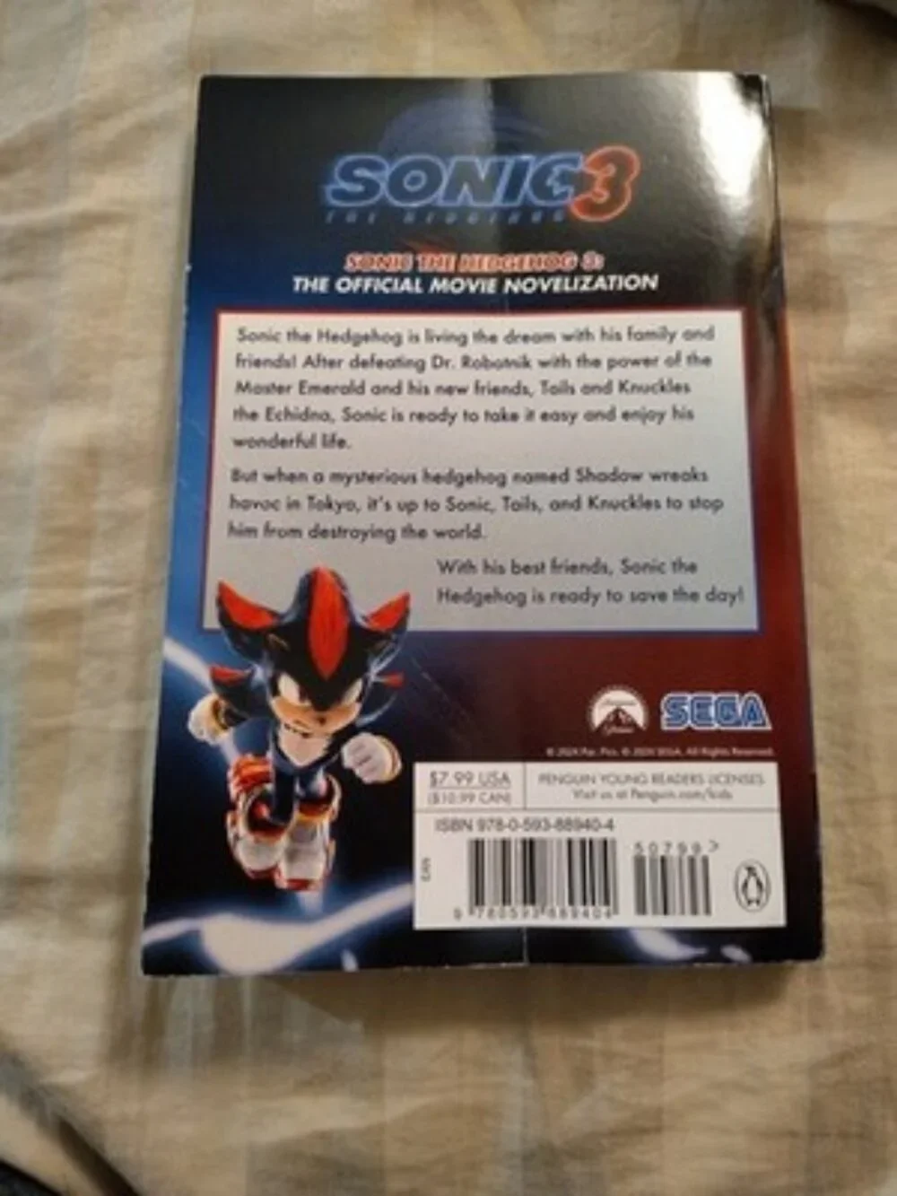 Sonic the Hedgehog 3: The Official Movie Novelization (Paperback or Softback)